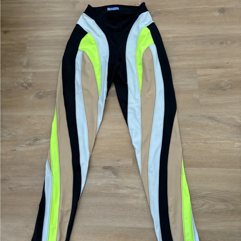 Mugler black and green spiral leggings - Picture 2 of 6